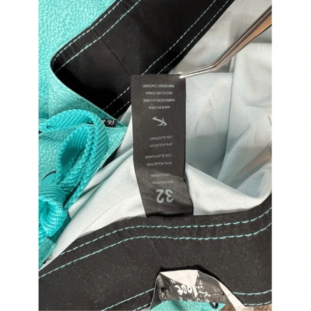Lost Since 91 or 93 Throttle Bermuda Short Aqua Casual Swim Trunks 32 Retail $45